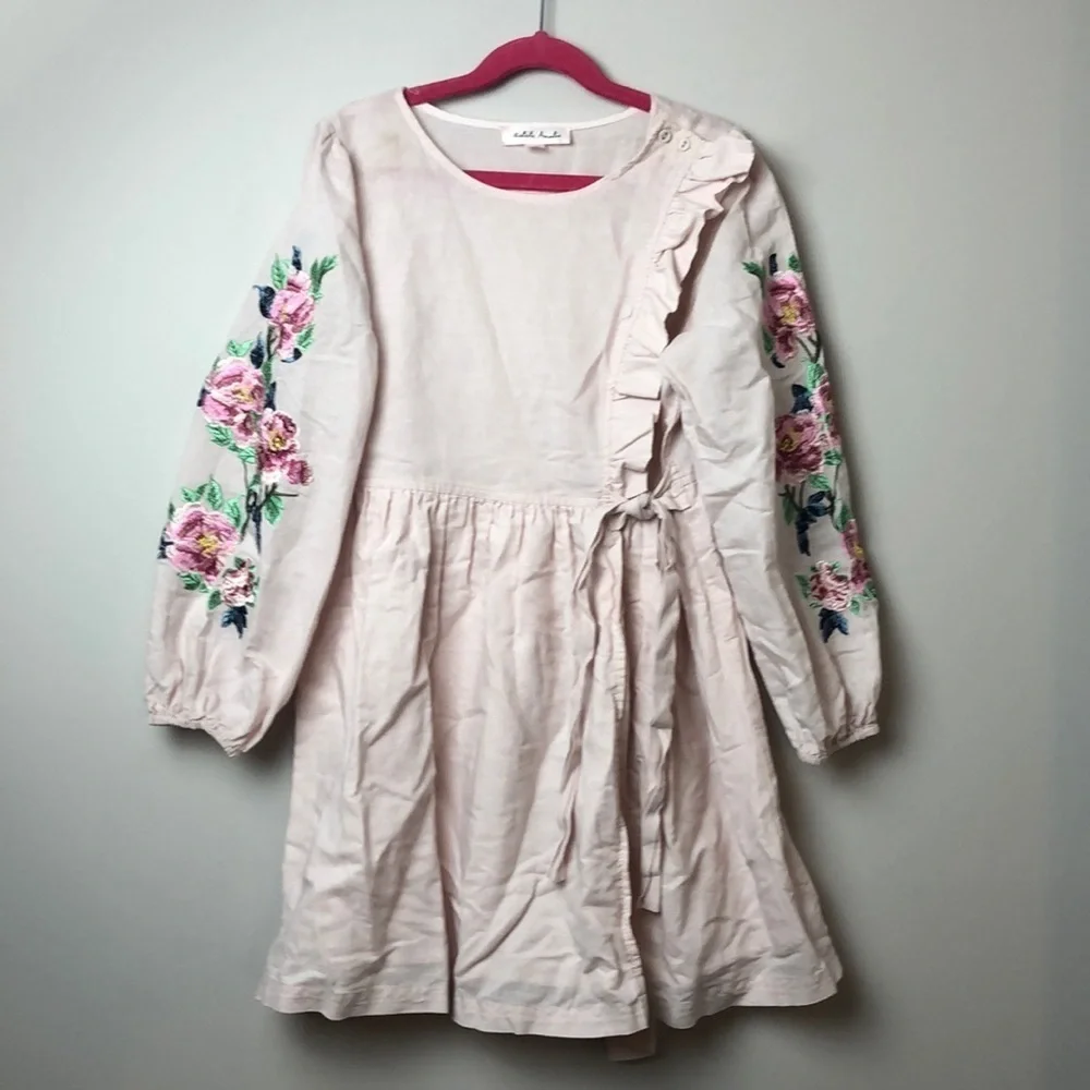 Petite Amalie dress with floral embroidery